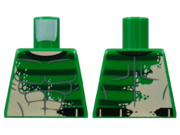 Torso Spider-Man Gray Muscles Outline with Dark Green Stripes Pattern (Sandman)