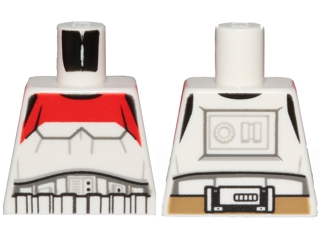 Torso SW Armor Stormtrooper, Detailed Armor with Red Marking without Shoulder Belts Pattern