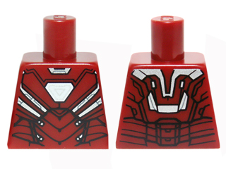 Torso Armor with White Hexagonal Reactor and Black and Silver Plates Pattern