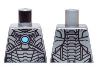 Torso Armor with Black and Silver Panels and Medium Blue Circle Pattern