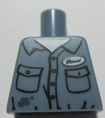 Torso Shirt with Dirt Stains, Pockets, Buttons and Name Tag Pattern