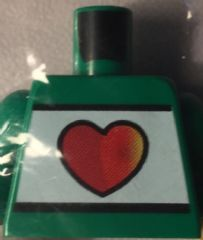 Torso Kladno with Red Heart on White Stripe Front and 'Zdraví & bezpečnost' Back Pattern