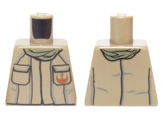 Torso SW Jacket with Dark Orange Rebel Alliance Symbol, 2 Pockets and Olive Green Scarf Pattern