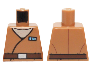 Torso SW Vest Robe with Reddish Brown Belt and Blue Name Badge over Tan Undershirt Pattern