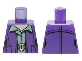 Torso SW Female Outline Dark Purple Vest over Sand Green Shirt with Collar with Silver Belt Buckle Pattern