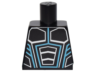 Torso Robot Armor with Medium Azure and Silver Lines Pattern