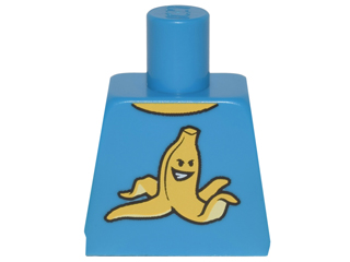 Torso T-Shirt with Yellow Grinning Banana Peel Pattern