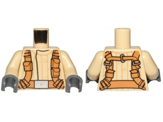 Torso SW Mandarin Collar, Dark Orange Utility Belts Pattern (SW Resistance Trooper) / Tan Arms / Dark Bluish Gray Hands