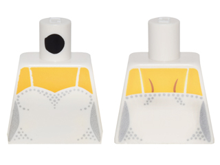 Torso Female Bodice with Thin Straps over Yellow Skin Pattern