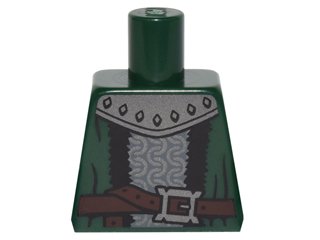 Torso Coat with Silver Armor, Black Trim and Dark Brown Belt over Chain Mail Pattern