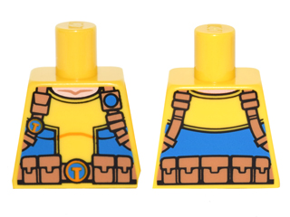 Torso T-Shirt with Blue Side Panels and Utility Belt with 'T' Buckle Pattern