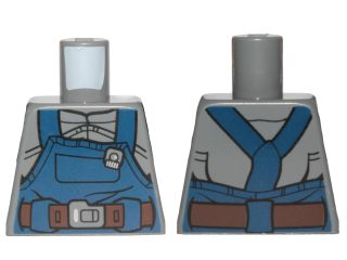 Torso Overalls Dark Blue Rumpled with Reddish Brown Belt Pattern (SW Ugnaught)