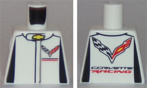 Torso Racing Suit with Chevrolet Logos on Front and 'CORVETTE RACING' on Back Pattern