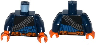 Torso Batman Bandolier and Orange Belt with Pouches Pattern / Dark Blue Arms / Orange Hands