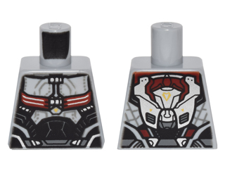 Torso Black, Dark Red and Silver Body Armor and Backpack Pattern