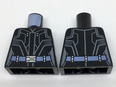 Torso Female Outline Jacket with Dark Bluish Gray Trim and Sand Blue Belt Pattern