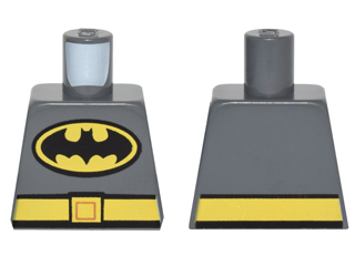 Torso Batman Logo in Yellow Oval with Yellow Belt Front and Back Pattern