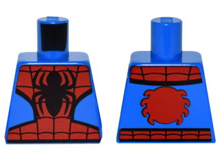 Torso Spider-Man Costume 6 Black Webs and Large Spiders Pattern