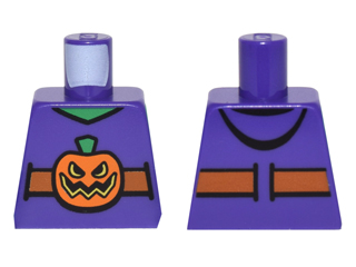 Torso Vest with Dark Orange Belt and Orange Pumpkin Jack-o-Lantern Buckle Pattern