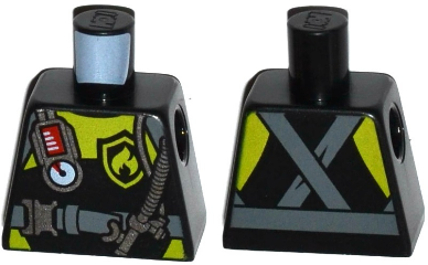 Torso Fire Scuba Diver with Utility Belt, Scuba Hose, Regulator, Fire Badge and Crossed Straps on Back Pattern