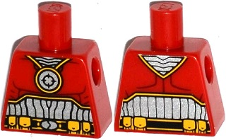 Torso Batman Muscles Outline, Medallion and Black Silver Belt with Orange Pouches Pattern