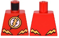 Torso Super Hero Yellow Lightning Bolt in Circle and Lightning Bolts Pattern (Flash)