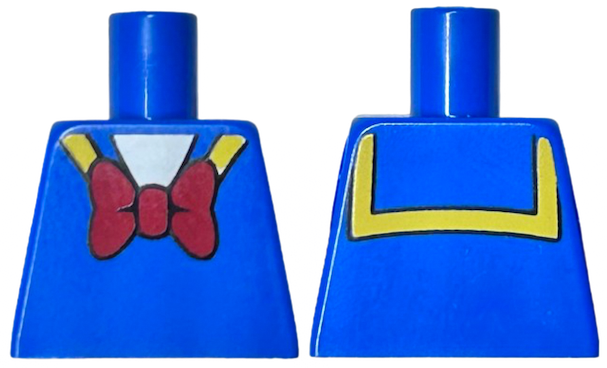 Torso Sailor Suit with Yellow Collar Trim and Large Red Bow Tie Pattern