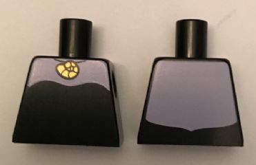 Torso Female Dress Strapless with Lavender Neckline and Back and Shell Necklace Pattern