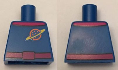 Torso Space Uniform with Orange and Yellow Ringed Planet Logo, Magenta Belt, Magenta Collar Pattern