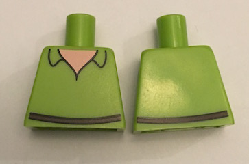 Torso Shirt with Open Collar, Light Nougat Neck, Dark Brown Belt Pattern