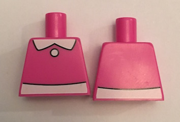 Torso White Collar, Button, and Belt Front and Back Pattern