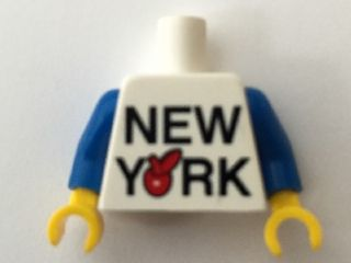 Torso 'NEW YORK' Big Red Apple Pattern / Blue Arms / Yellow Hands