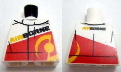 Torso Racing Jacket with Red Panel and 'AIRBORNE' on Front and Back Pattern