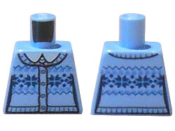 Torso Knit Fair Isle Cardigan Sweater with White Shirt Collar and 4 Buttons Pattern