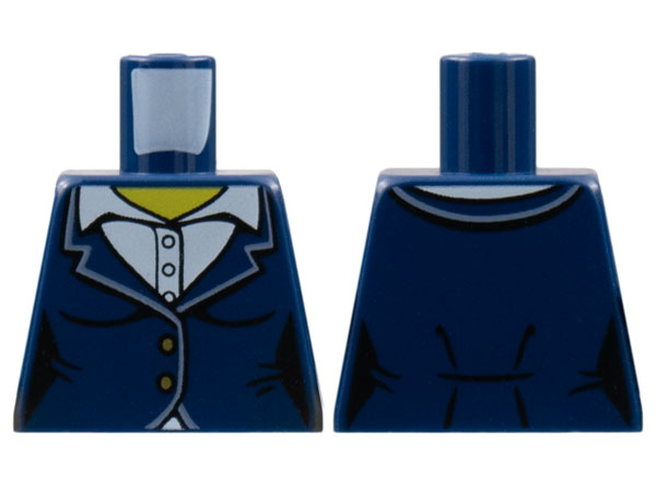 Torso Female Suit Jacket with White Collar Shirt with Buttons Pattern