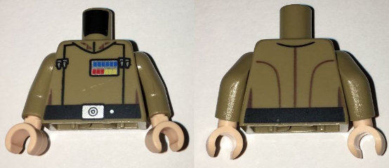 Torso SW Imperial Officer 8 Pattern (Grand Moff Tarkin) / Dark Tan Arms / Light Nougat Hands