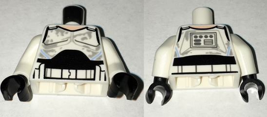 Torso SW Armor Captain Rex, Dirt Stains Pattern (Rebels) / White Arms / Black Hands