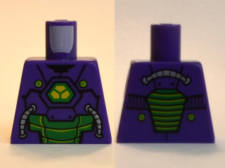 Torso Armor with Lex Luthor Warsuit with Yellow and Green Hexagon Logo and Green Armor Plates Pattern