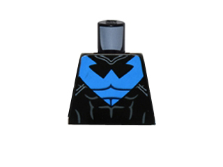 Torso Batman Nightwing Blue Outfit and Muscles Pattern