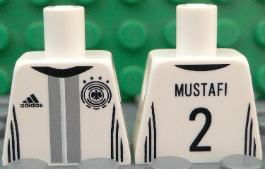 Torso Soccer Shirt with Adidas Logo, 4 Stars and Eagle Front, 'MUSTAFI 2' Back Pattern