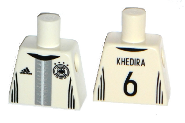Torso Soccer Shirt with Adidas Logo, 4 Stars and Eagle Front, 'KHEDIRA 6' Back Pattern