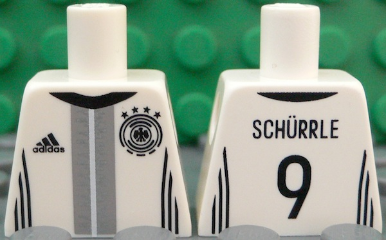 Torso Soccer Shirt with Adidas Logo, 4 Stars and Eagle Front, 'SCHÜRRLE 9' Back Pattern