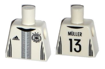 Torso Soccer Shirt with Adidas Logo, 4 Stars and Eagle Front, 'MÜLLER 13' Back Pattern