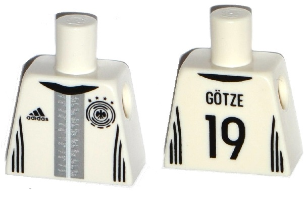 Torso Soccer Shirt with Adidas Logo, 4 Stars and Eagle Front, 'GÖTZE 19' Back Pattern