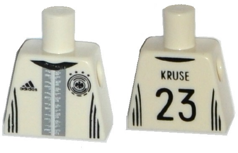 Torso Soccer Shirt with Adidas Logo, 4 Stars and Eagle Front, 'KRUSE 23' Back Pattern