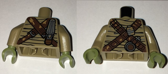 Torso SW Desert Wrappings with Crossed Utility Belts Pattern (Teedo) / Dark Tan Arms / Olive Green Hands