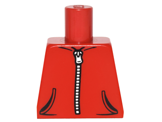 Torso Hoodie with 2 Pockets and Silver Zipper Pattern