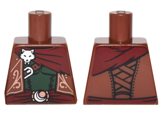 Torso Vest Ornate, Sash, Silver Wolf / Fox Head Pattern