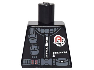 Torso Jumpsuit with Silver Zippers, Dark Bluish Gray Belt and Pouches Pattern