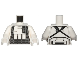 Torso SW Armor Stormtrooper Ep. 7 with Black Ammo Pouches, Straps, and Utility Belt Pattern / White Arms / White Hands
